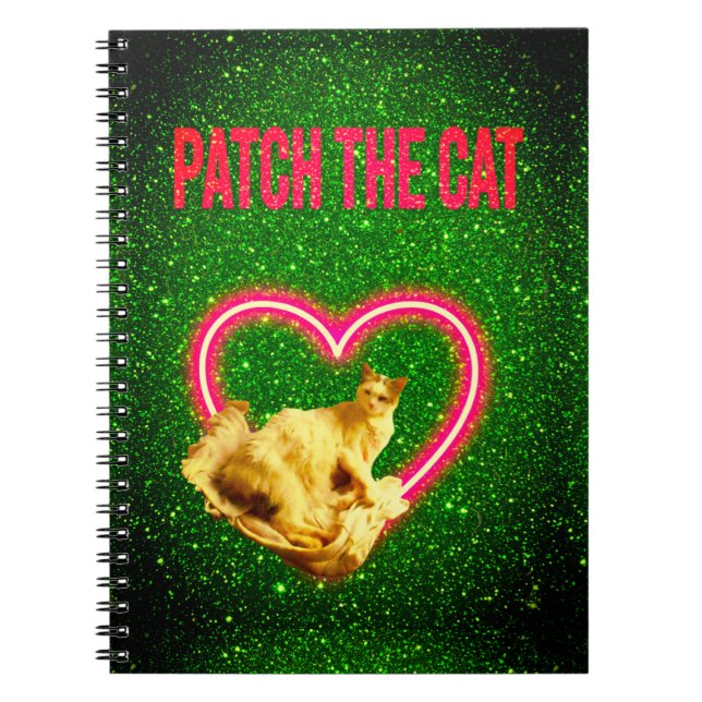 PATCH THE CAT DESIGN GLITTER AND GLAMOUR NOTEBOOK (Front)