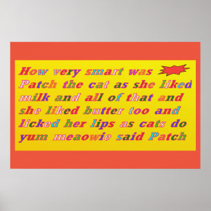 Patch The Cat was very smart cute design Poster