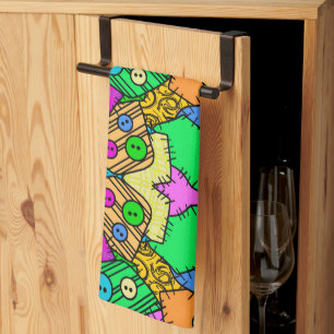 Patches and Buttons Halloween Tea Towel
