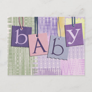 Patches baby shower postcard