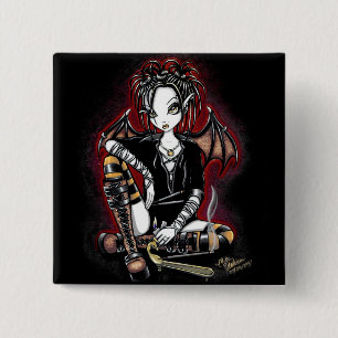Patchouli Gothic Incense Fairy Button