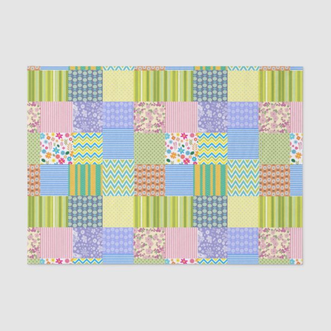 Patchwork 10lb Tissue Paper, White Paper (Front)