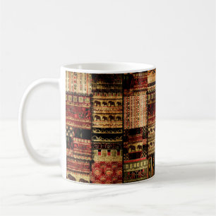 Patchwork african pattern grunge print background coffee mug