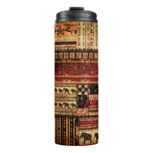 Patchwork african pattern grunge print background thermal tumbler