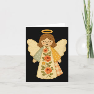 Patchwork Angel Cozy Christmas &amp; Christian Des Card