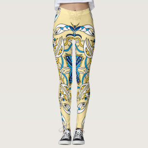 Patchwork Arabic Floral Vintage Texture Leggings