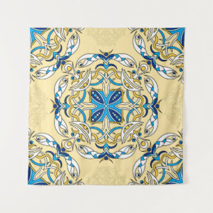 Patchwork Arabic Floral Vintage Texture Tapestry