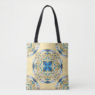 Patchwork Arabic Floral Vintage Texture Tote Bag