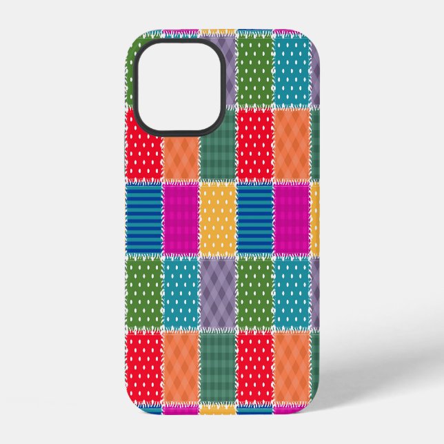 Patchwork Background: Diverse Pattern Mix iPhone Case (Back)
