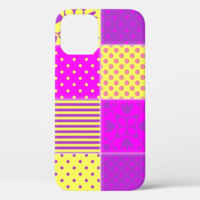 patchwork background with different patterns art,b Case-Mate iPhone case (Back)