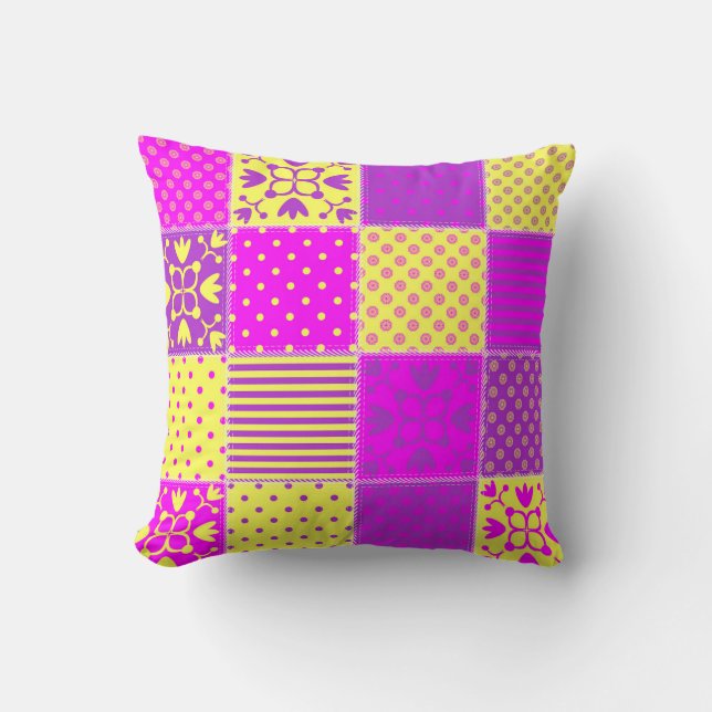 patchwork background with different patterns art,b cushion (Front)