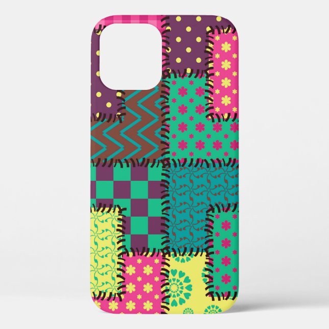 patchwork background with different patterns Case-Mate iPhone case (Back)