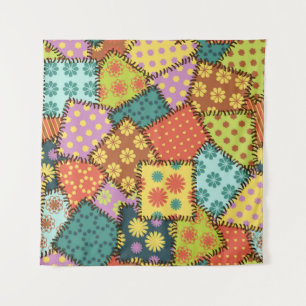 patchwork background with different patterns tapestry