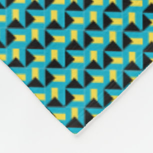 Patchwork Bahamas Flag Pattern Fleece Blanket