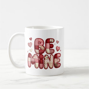 Patchwork "Be Mine" Valentine's Mug