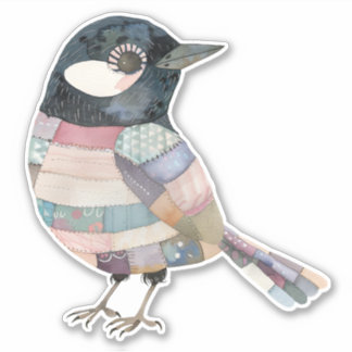 Patchwork Bird Sticker