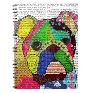 Patchwork Bulldog Spiral Notebook