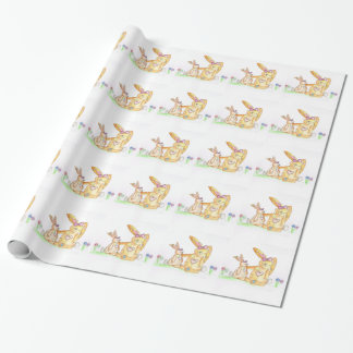 patchwork bunnies/ bunny rabbit wrapping paper