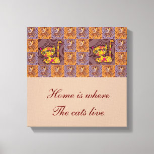 Patchwork Cat Canvas Print