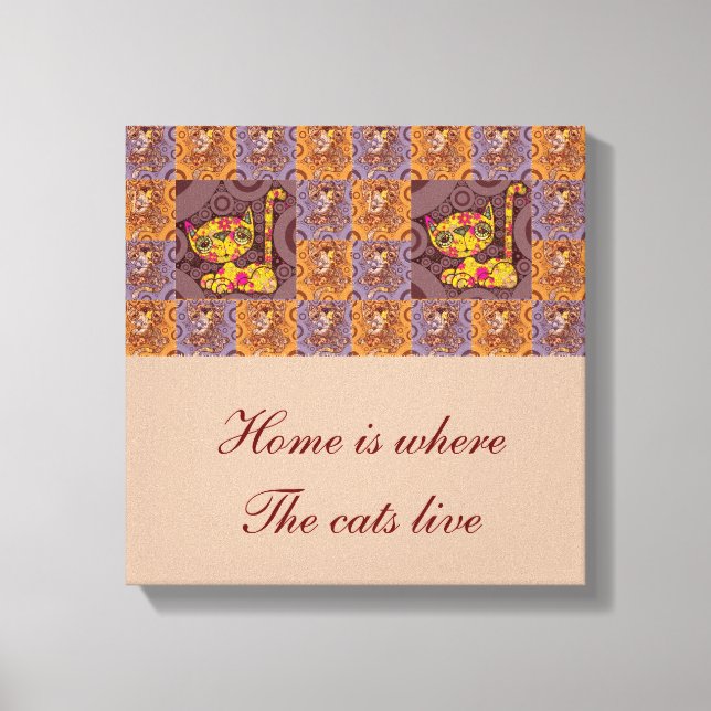 Patchwork Cat Canvas Print (Front)
