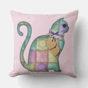 patchwork cat pillow