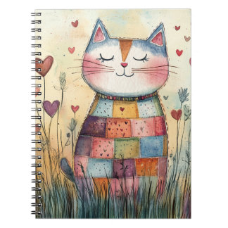 Patchwork Cat Valentine Notebook