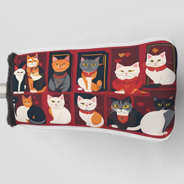 patchwork cats golf head cover (Front)