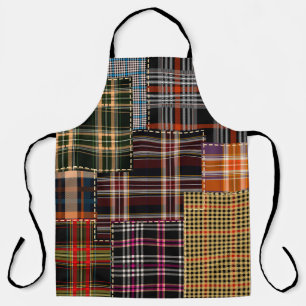 patchwork chercks pattern, tartan design, surface apron