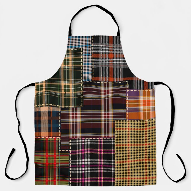 patchwork chercks pattern, tartan design, surface  apron (Front)