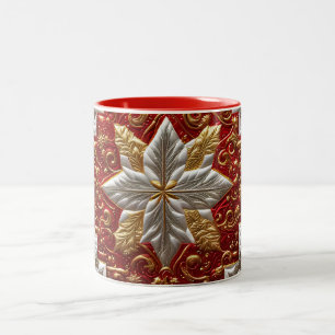 PATCHWORK ~ CHRISTMAS PATTERN ~ Two-Tone COFFEE MUG
