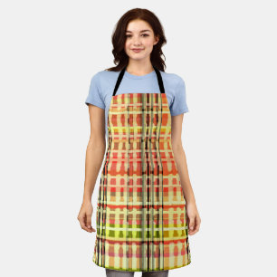 Patchwork Christmas red light blue green hot pink Apron