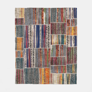 Patchwork collage: mixed quilt pattern. fleece blanket