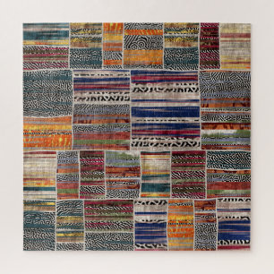 Patchwork collage: mixed quilt pattern. jigsaw puzzle