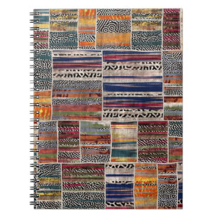 Patchwork collage: mixed quilt pattern. notebook