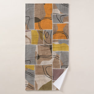 Patchwork collage, quilt mix pattern bath towel