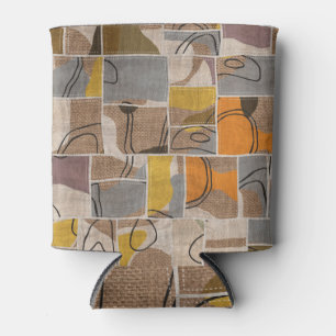 Patchwork collage, quilt mix pattern can cooler