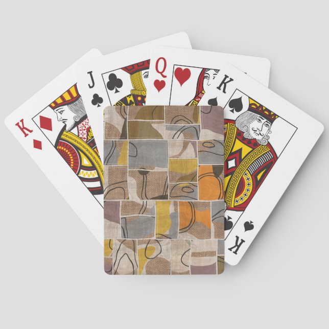Patchwork collage, quilt mix pattern playing cards (Back)