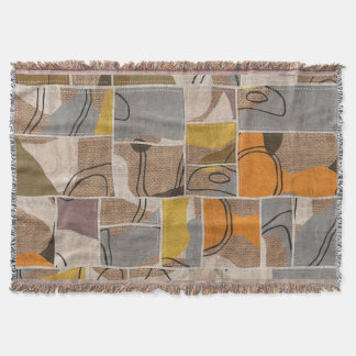 Patchwork collage, quilt mix pattern throw blanket