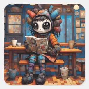 Patchwork Colourful Cute Creature Funny Sticker