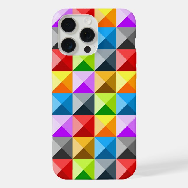 Patchwork Colourful geometry retro pattern iPhone Case (Back)