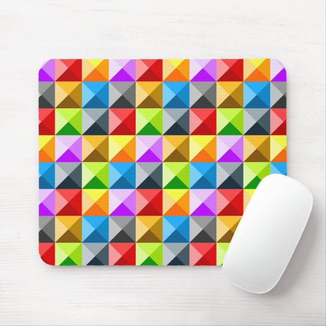 Patchwork Cool Colourful triangle geometric patter Mouse Pad (With Mouse)