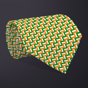 Patchwork Cote d'Ivoire Flag Pattern Tie