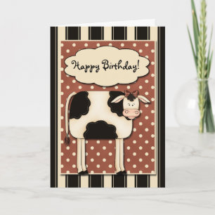 Patchwork Cow Birthday Card