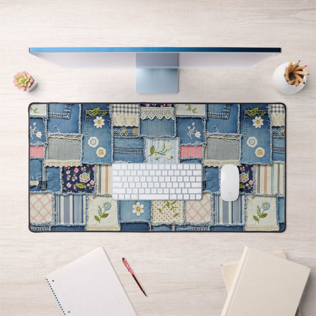 Patchwork Denim Desk Mat (Office 1)
