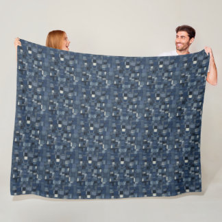 Patchwork Denim Fabric Art Illustration No16 Fleece Blanket