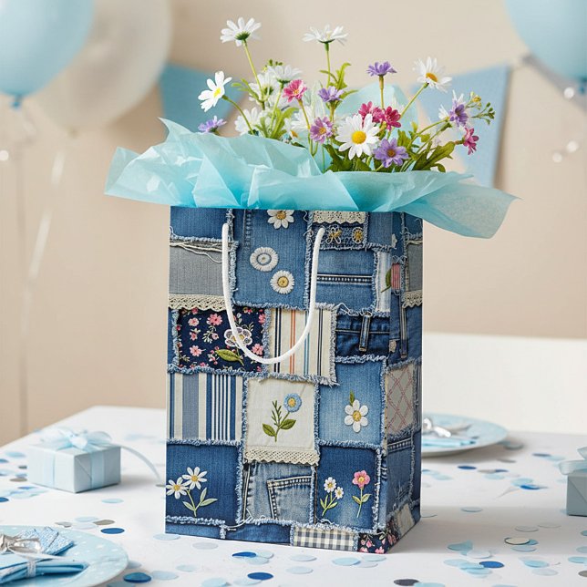 Patchwork Denim Medium Gift Bag (Creator Uploaded)