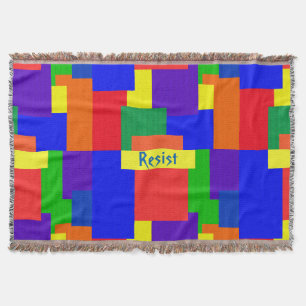 Patchwork Design Rainbow Resist Throw Blanket