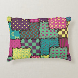Patchwork: Diverse Patterns Background Decorative Cushion