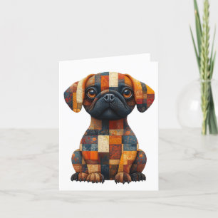 Patchwork Dog Greetings Card