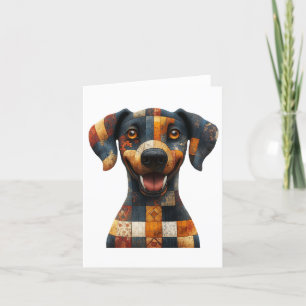 Patchwork Dog Greetings Card